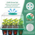GROW BOX (2x6) with 2x LED lighting, 2x 6-place box + 20 chili seeds