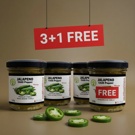 Sales 3+1 FREE   l   Pickled green Jalapeno, sliced ​​110g