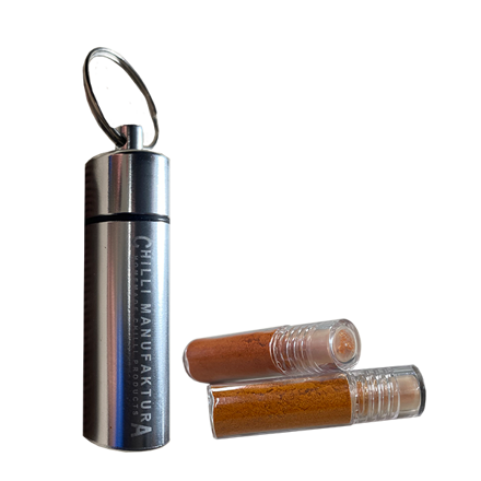 Keychain CM (Chilli Manufaktura) silver + 2 refills (ULTRA HOT)