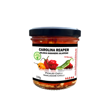 Pickled Carolina Reaper with Jolokia and Jalapeno