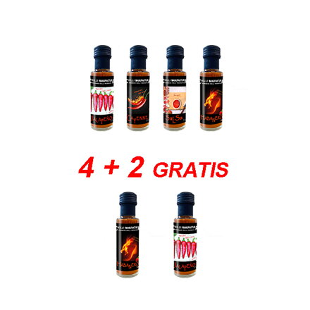 Sales 4 + 2  sauces Jalapeno, Salsa, Cayenne, Habanero + choose 2 for free