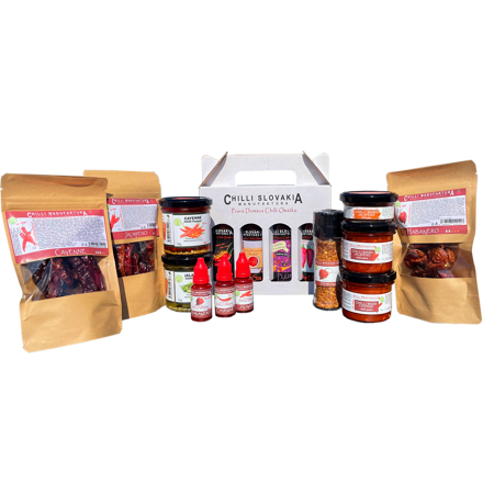 MEDIUM HOT White 16-piece chili set