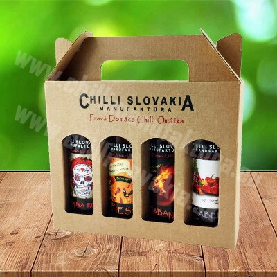 Naturbraune Geschenkbox / Natural-Brown Gift Box Chilli Sauce 4x100ml
