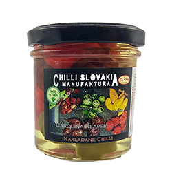 Eingelegte Carolina Reaper mit Jolokia und Jalapeno 