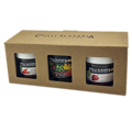 Eingelegter Carolina Reaper und 2x zerkleinerte getrocknete Chilischoten