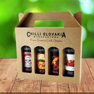 Naturbraune Geschenkbox / Natural-Brown Gift Box Chilli Sauce 4x100ml
