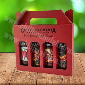 Rote Geschenkbox / Red Gift Box Chilli Sauce 4x100ml